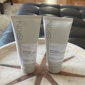Believe Beauty Hydrating Overnight Mask and Exfoliating In-Shower Face Mask Set